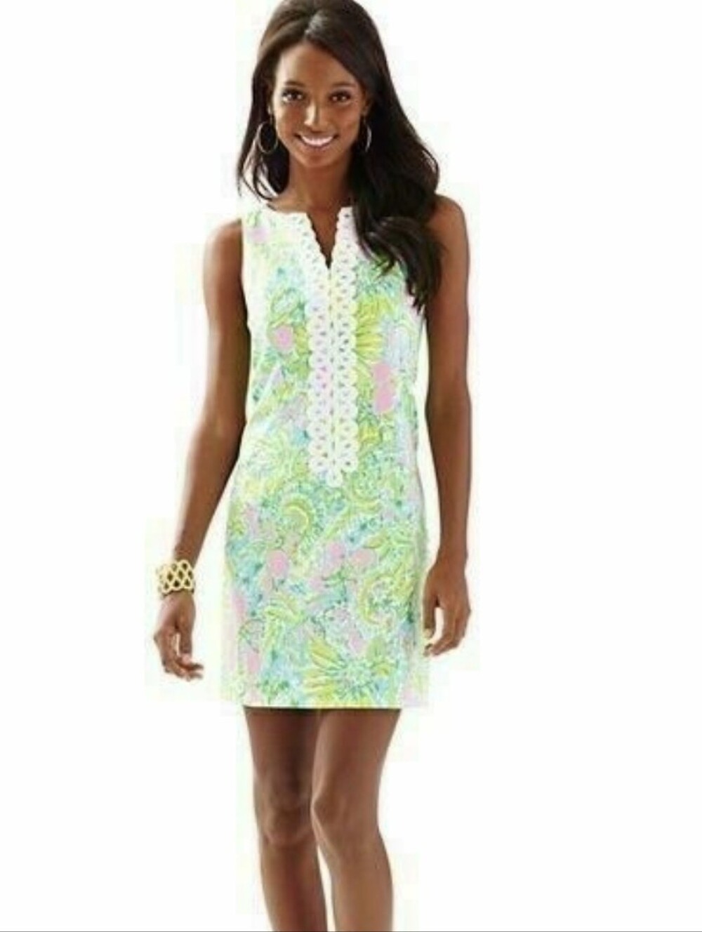 Lilly Pulitzer Cathy Shift Dress In Tropical Coconut Jungle Print Size 6